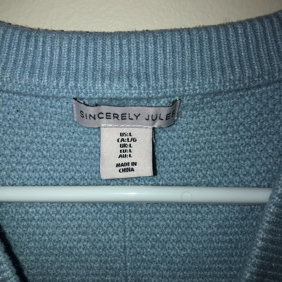 Sincerely Jules Cropped Baby Blue Sweater Vest - Picture 2 of 4